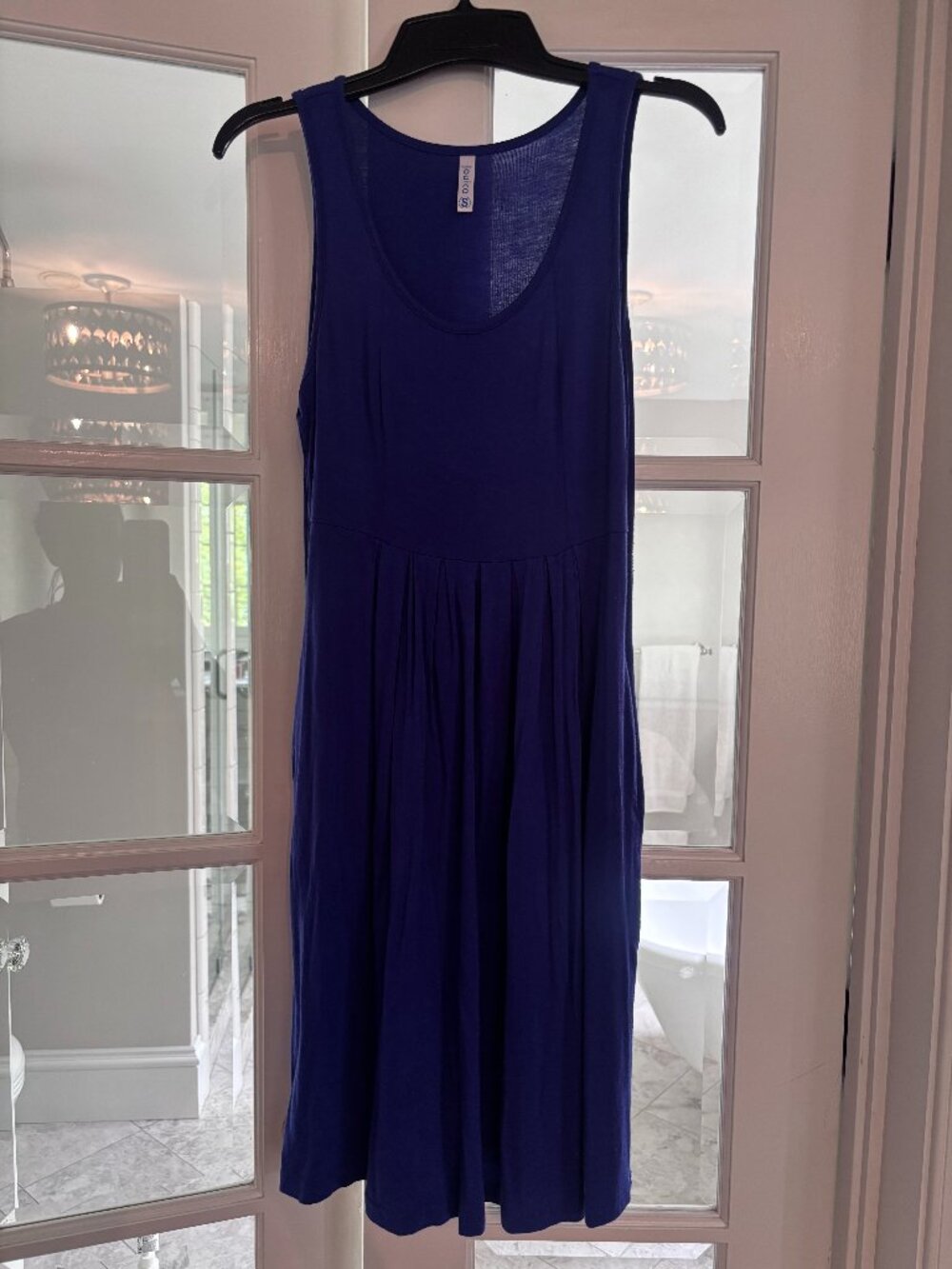 Blue jersey mini dress